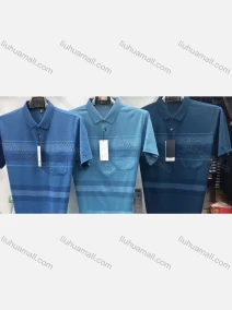 Wholesale Men's Casual Striped Patch Pocket Short Sleeve Polo Shirt A82#, LIUHUA CLOTHING WHOLESALE