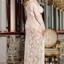 Wholesale Women's Sexy Long Sleeve See Through Lace Maxi Dress 1346# preview
