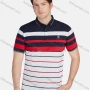 Wholesale Men's Casual 100% Cotton Striped Colorblock Short Sleeve Polo Shirts 22003# preview