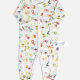 Baby's Unisex Casual Long Sleeve Wave Print Front Bottom Snap Onesies Jumpsuits White Clothing Wholesale Market -LIUHUA