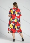 Wholesale Women's Round Neck Short Sleeve Floral Print Plus Midi Dress - Liuhuamall