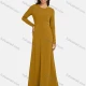 Wholesale Women's Casual Plain Crew Neck Rib-Knit Maxi Dress 5# Clothing Wholesale Market Liuhua