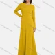 Wholesale Women's Casual Plain Crew Neck Rib-Knit Maxi Dress 7# Clothing Wholesale Market Liuhua