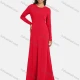 Wholesale Women's Casual Plain Crew Neck Rib-Knit Maxi Dress 9# Clothing Wholesale Market Liuhua