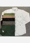 Wholesale Men's Casual Collared Long Sleeve Plain Button Down Shirt - Liuhuamall