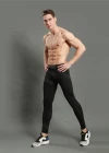 Wholesale Men's Athletic Workout Elastic Waist Ankle Length Gym Running Leggings N202# - Liuhuamall