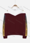 Wholesale Women's Letter Print Cold Shoulder Long Sleeve Drawstring Hoodie - Liuhuamall