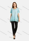 Wholesale Women's Casual Round Neck Short Sleeve Floral Hollow Out Bronzed Print Plain Tunic - Liuhuamall