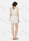 Wholesale Women's Casual Round Neck Sleeveless Hollow Out Plain Cover Up & Shorts Sets - Liuhuamall