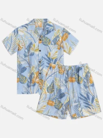 Wholesale Boy's Casual Allover Print Short Sleeve Shirt & Shorts 2 Piece Set 1Y1A0896 & 1Y1A0897#, LIUHUA CLOTHING WHOLESALE