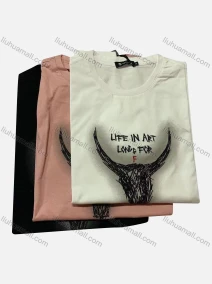 Wholesale Men's Casual Round Neck Short Sleeve Letter Print T-Shirt, LIUHUA CLOTHING WHOLESALE