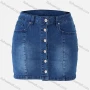 Wholesale Women's Casual Distressed Button Down Bodycon Short Denim Skirts preview