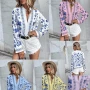 Wholesale Women's Notched Neck Long Sleeve Floral Buttons Casual Blouse preview