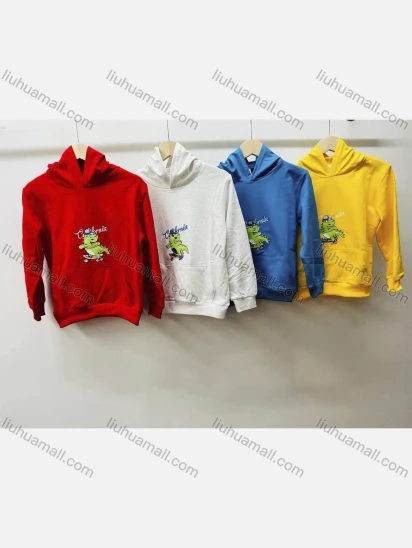 Wholesale Boy's Comfy Cartoon Graphic Kangaroo Pocket Long Sleeve Hoodies