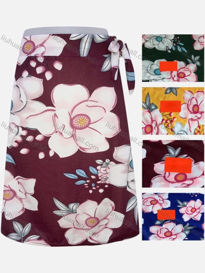Wholesale Girl's Casual Floral Lace Elastic Waist Knee Length Skirt