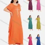 Wholesale Women's African Crew Neck Letter Pearl Decor Short Sleeve Loose Fit Dress 8801# preview