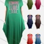 Wholesale Women's African Crew Neck Letter Short Sleeve Pockets Loose Fit Maxi Dress 8804# preview