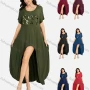 Wholesale Women's Sexy Crew Neck Short Sleeve Loose Fit Dress 8809# preview