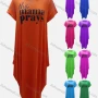 Wholesale Women's African Plus Size Letter Crew Neck Short Sleeve Pockets Loose Fit Dress 8807# preview
