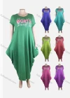Wholesale Women's African Plus Size Crew Neck Letter Short Sleeve Patch Pocket Loose Fit Dress 8814# - Liuhuamall