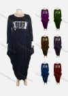 Wholesale Women's African Plus Size Crew Neck Long/Short Sleeve Pockets Loose Fit Dress 8812# - Liuhuamall