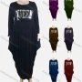 Wholesale Women's African Plus Size Crew Neck Long/Short Sleeve Pockets Loose Fit Dress 8812# preview