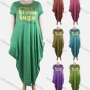 Wholesale Women's African Plus Size Crew Neck Letter Short Sleeve Patch Pocket Loose Fit Dress 8813# preview