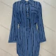 Wholesale Women's Business Buttons Pocket Striped Lace Up Shirt Dress 2# Clothing Wholesale Market Liuhua