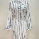 Women's Business Buttons Pocket Striped Lace Up Shirt Dress White Clothing Wholesale Market -LIUHUA
