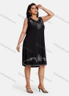Wholesale Women's Plus Size Elegant Crew Neck Sleeveless Embroidery Knee Length Tank Dress - Liuhuamall