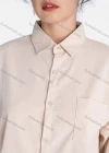Wholesale Women's Plain Regular Fit Patch Pocket Button Down Casual Shirt Without Hijab - Liuhuamall