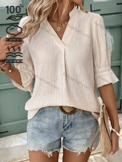 Wholesale Pure cotton mid-sleeve, simple, comfortable, casual, and fashionable