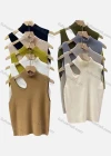 Wholesale Women's Casual Plain Mock Neck Hollow Out Tank Top - Liuhuamall
