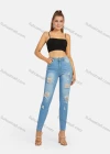 Wholesale Women's Casual Distressed Ripped Skinny Fit Ankle Length High Waist Denim Pants - Liuhuamall