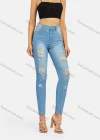 Wholesale Women's Casual Distressed Ripped Skinny Fit Ankle Length High Waist Denim Pants - Liuhuamall