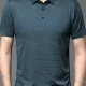 Wholesale Men's Casual Striped Short Sleeve Polo Shirt T1930# Dark Cyan Clothing Wholesale Market Liuhua