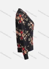 Wholesale Women's Casual Mock Neck Long Sleeve Zip Floral Print Jacket 6362# - Liuhuamall