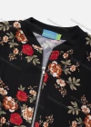Wholesale Women's Casual Mock Neck Long Sleeve Zip Floral Print Jacket 6362# - Liuhuamall