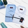 Wholesale Men's Casual Plain Long Sleeve Collared Button Down Shirt 0568-2# preview