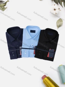Wholesale Men's Casual Plain Long Sleeve Collared Button Down Shirt 8570-3#, LIUHUA CLOTHING WHOLESALE