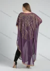 Wholesale Women's Arabic Dubai VNeck Half Sleeve Muslim Islamic Seuqin Maxi Cover Up Dress - Liuhuamall
