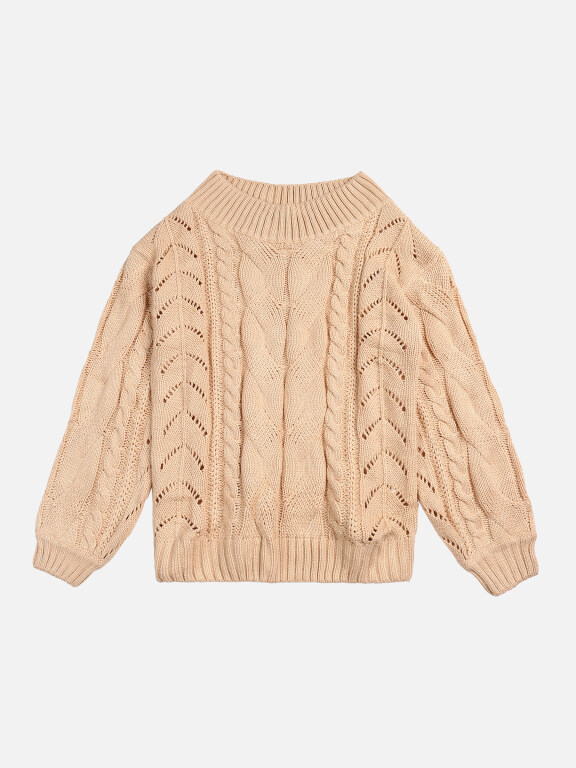 Women's Winter Slanted Shoulder Cable Knit Long Sleeve Comfy Sweater, Clothing Wholesale Market -LIUHUA, All Categories