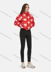 Wholesale Women's Fashion Stand Collar Heart Print Zipper Puffer Jacket 665# - Liuhuamall