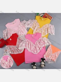 Wholesale Girls Casual Mesh Lace Trim Round Neck Pearl Decor Tank Top, LIUHUA CLOTHING WHOLESALE