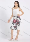 Wholesale Women's Elegant High Waist Floral Print Knee Length Pencil Skirt - Liuhuamall