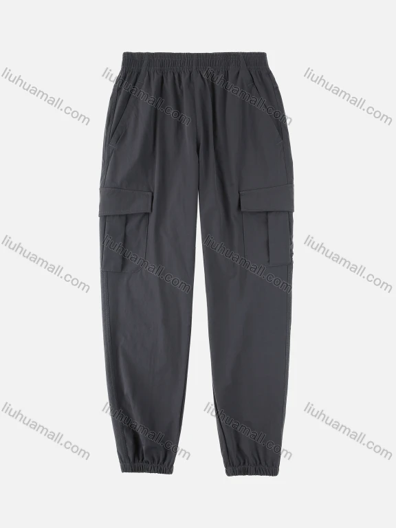 Wholesale Men's Plain Gym Dry Fast Flap Pockets Training Sport Ankle Banded Pants
