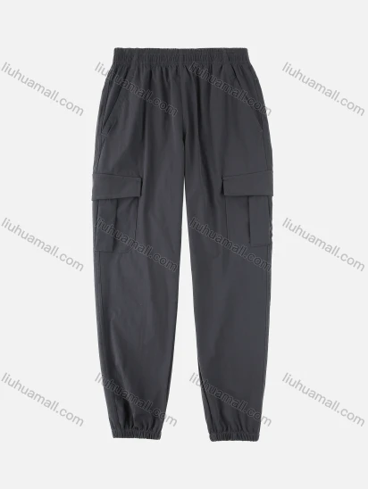Wholesale Men's Plain Gym Dry Fast Flap Pockets Training Sport Ankle Banded Pants