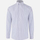 Men's Casual Striped Collared Button Down Patch Pocket Long Sleeve Shirts Light Gray Clothing Wholesale Market -LIUHUA