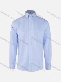 Wholesale Men's Business Striped Collared Button Down Patch Pocket Long Sleeve Shirts, LIUHUA CLOTHING WHOLESALE