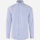 Men's Business Striped Collared Button Down Patch Pocket Long Sleeve Shirts Blue Clothing Wholesale Market -LIUHUA